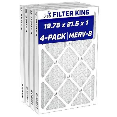 Filter King 19.75x21.5x1 Air Filter MERV 8, AC Furnace Filters (4-Pack)