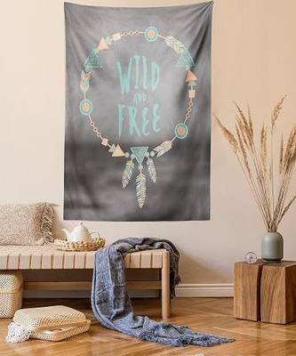 Lunarable Tribal Tapestry, Dream Catcher Wild and Free Pastel Culture Folk Print, Fabric Wall Hanging Decor for Bedroom Living Room Dorm, 30" X 45", Turquoise Peach