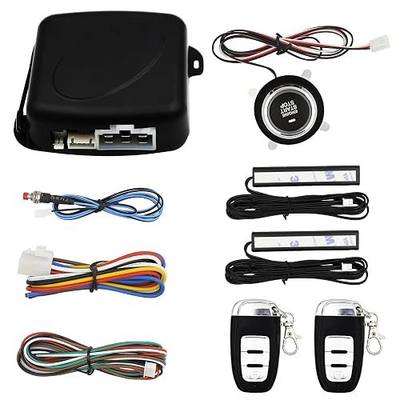 Passive Keyless Entry Car Alarm System PKE Engine Starter Push Button Vehicles Start/Stop Kit Safe Lock with 2 Smart Key (Upgrade)