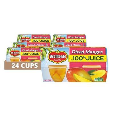 DEL MONTE Diced Mango FRUIT CUP Snacks in 100% Fruit Juice, 24 Pack, 4 oz