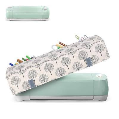 Luxja Dust Cover Compatible with Cricut Explore Air and Explore Air 2,Cover with Back Pockets, Trees