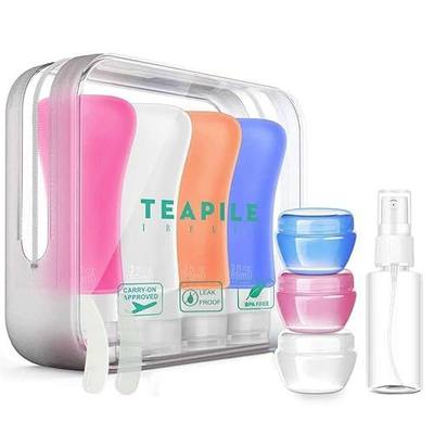 4 Pack Travel Bottles, 3oz Leak Proof Accessories Containers Size Toiletries,Travel Shampoo and Conditioner Bottles, Fun Outdoors 9 Pieces