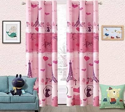 Fancy Linen 2 Panel Curtain Set with Grommets Girls Paris Eiffel Tower Hearts Pink Grey New # Paris