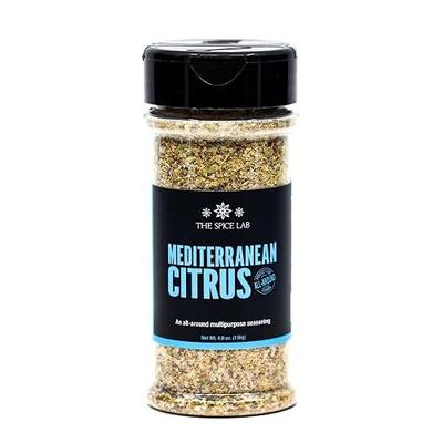 The Spice Lab Greek Seasoning: Mediterranean Citrus Herb - Excellent Blend for the Air Fryer - All Natural Lemon Seasoning for Chicken, Lamb & Fish - Kosher & Clean Label – 5.1 oz Shaker– 7605