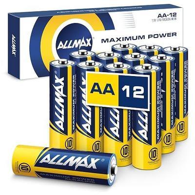Allmax AA Maximum Power Alkaline Batteries (12 Count) – 1.5V