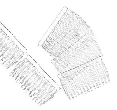 Clear Plastic Hair Combs Ready to Decorate Bridal Accessories Hair Supplies Craft DIY 12 Pack
