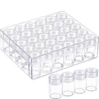 Blulu 30 Grids Bead Organizer Bead Containers Diamond Art Painting Storage with Lid Clear Plastic Small Storage Jars Diamond Painting Accessory Box for DIY Craft Jewelry Seeds(1.85 x 1 Inch)