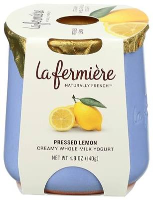 La Fermiere, Yogurt French Whole Milk Pressed Lemon, 4.9 Ounce
