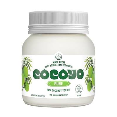 COCOYO Living Coconut Yogurt - 8 oz - Probiotic Yogurt for Gut Health - Plant-based, Vegan