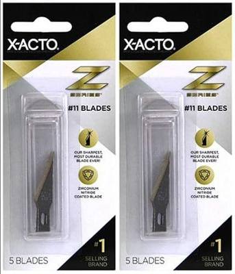 2-PACK - X-ACTO Z Series Light-Weight Replacement Blade, No 11, 4-7/8 in L, Stainless Steel Blade, Gold Hue, 5 blades per pack
