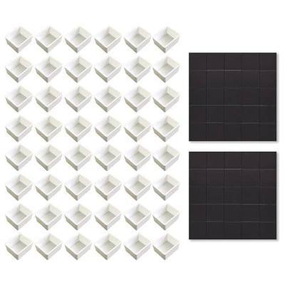 Watercolor Half Pans with Magnetic Stripe - 48Pcs White Plastic Empty Artist Paint Pan Kits for DIY Watercolor Oils or Acrylics Painting Travel Tin Case Palette Art Drawing | 1.8ml White Empty Artist Paint Pan Kits,Portable Travel Tin Case Palette Art Drawing,DIY Watercolor Oils Acrylics Painting