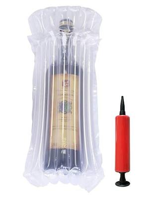 STNTUS INNOVATIONS Wine Bottle Protector, 15 Pack Bubble Cushion Wrap Sleeves for Luggage, Airplane Travel, Transport, Safety Shipping, Inflatable Air Filled Packaging Bags with Pump.