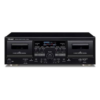 TEAC W-1200B Dual Cassette Deck with Recorder with USB Pitch Control Karaoke-Mic-in and Remote