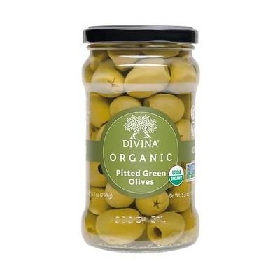 DIVINA Organic Pitted Green Olives, 5.3 oz