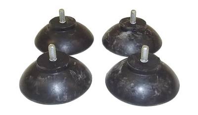 JL Missouri Parts 4X 3/8" #8-32 Screw in 1 3/4" Rubber Suction Cups, 5/8" Tall, Made in USA High Quaity Foot Isolator