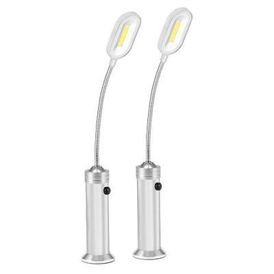BBQ Grill Lights Magnetic Base Super-Bright LED Lights-360 Degree Flexible Gooseneck, Weather Resistant, Task Lighting Barbecue Grilling, 2 Pack (Silver)