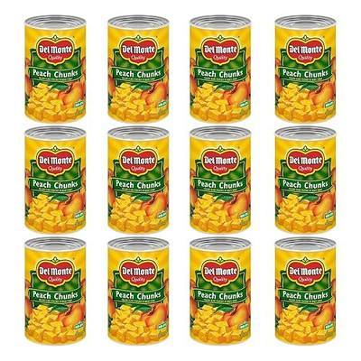 DEL MONTE Yellow Cling Peach Chunks in Heavy Syrup, Canned Fruit, 12 Pack, 15.25 oz Can