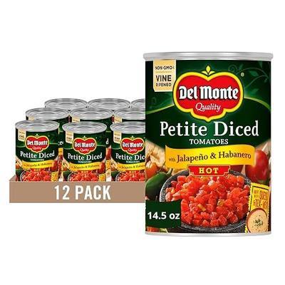 Del Monte Canned Petite Diced Tomatoes with Jalapeno & Habanero, 14.5 oz (Pack of 12 Cans)