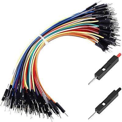 Breadboard Jumper Wires Male to Male 6'' Length 0.1'' Square Head 100-Pack 10 Colors 24AWG by Hellotronics (15CM, 1P M/M)