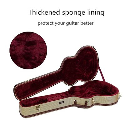 Crossrock Hardshell Arch Top wood case fits OM, Martin 000 Guitars-Vinyl Tweed(CRW600OMTW)