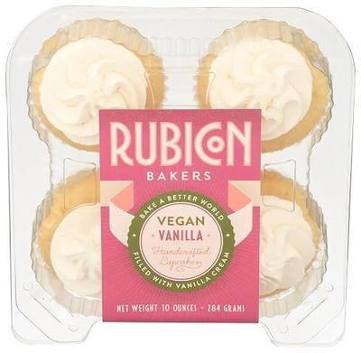 Rubicon Bakery, Cupcake Vanilla Vegan 4 Count, 10 Ounce