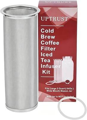 Cold Brew Coffee Maker Filter for 2Quart/64ounce Wide Mouth Mason Jar-Iced Coffee&Tea&Fruit Maker (Jar NOT Included)
