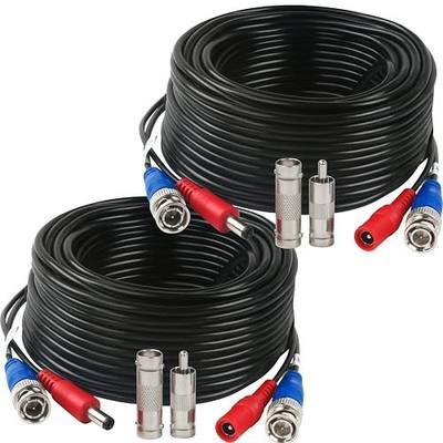 2 Pack 50 Feet BNC Video Power Cable,BNC Extension Wire Video Security Camera Wire with Connectors for CCTV Camera DVR Surveillance System