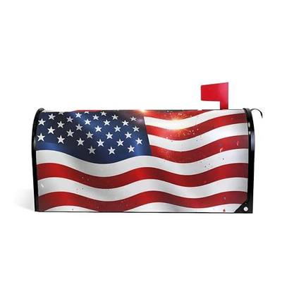American Flag Patriotic Mailbox Cover Magnetic Independence Day 4th of July Mailbox Cover MailWraps Garden Yard Home Decor Standard Size-18"x 20.8"