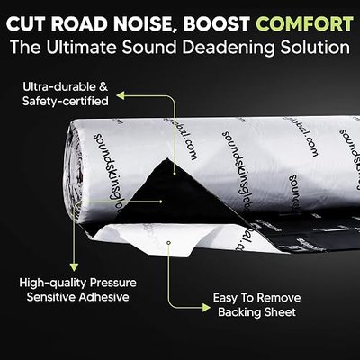 SoundSkins SSK-SSPRO-1 Car Sound Deadening Material - 180mil/4.5mm Triple Layer - 11 sqft. - Reduce Vibrations, Insulate Heat, and Minimize Resonance