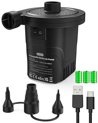 Dr.meter Air Pump for Inflatables, Rechargeable 4000mAh Battery Air Mattress Pump - Portable Quick-Fill Inflator Deflator for Outdoor Camping Inflatable Pool Float Boat Raft Yoga Ball Swim Ring Airbed