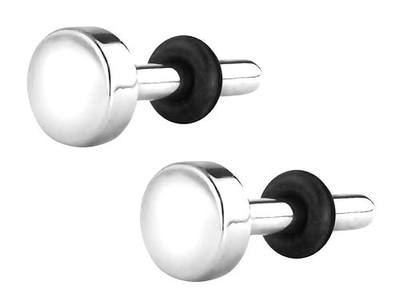Forbidden Body Jewelry Surgical Steel Earrings Flathead Industrial Earrings, Solid Plug Set (Pairs) 14g/12g/10g/8g/6g/4g/2g/0g/00g or (Ear Stretching Kit)
