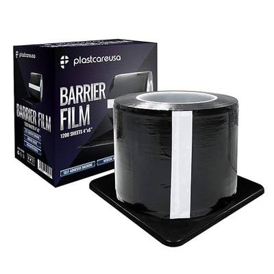 Black Barrier Film Roll 4"x6" - 6.5nm Thickness Medical Grade Surface Protective Dental Barrier Film for Dental, Medical, Tattoo - Easy Peel, Non-Stick Tape (1 Box of 1200 Sheets) By PlastCare USA