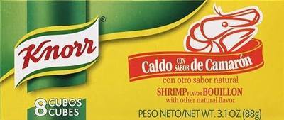 Knorr Bouillon Cubes For Sauces, Soups and Stews Shrimp Flavor Bouillon/Caldo Camarón Naturally Flavored 3.1 oz, 8 Ct