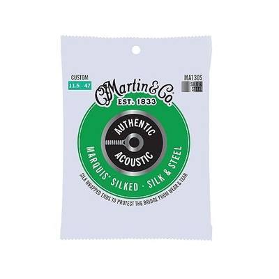 Martin Authentic Acoustic® Marquis® Silked Guitar Strings – Silk & Steel, Custom Gauge | Lower Tension, Bridge Protection & Balanced Tone