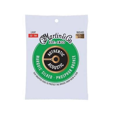 Martin Authentic Acoustic® Marquis® Silked Guitar Strings – Phosphor Bronze, Light Gauge | Warm, Balanced Tone with Bridge Protection | Silk-Wrapped Ball Ends