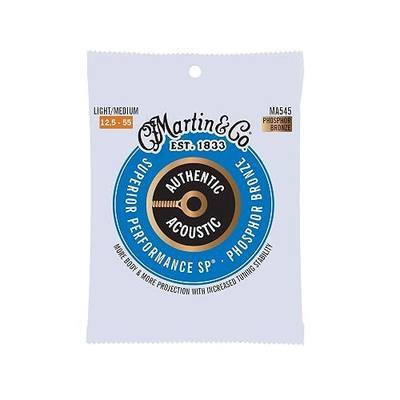 Martin Authentic Acoustic Guitar Strings, Superior Performance Medium 12.5-55, 92/8 Phosphor Bronze