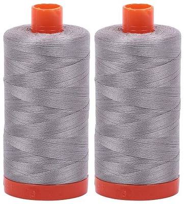 2-Pack - Aurifil 50WT - Stainless Steel (2620) Solid - Mako Cotton Thread - 1422 Yards Each2