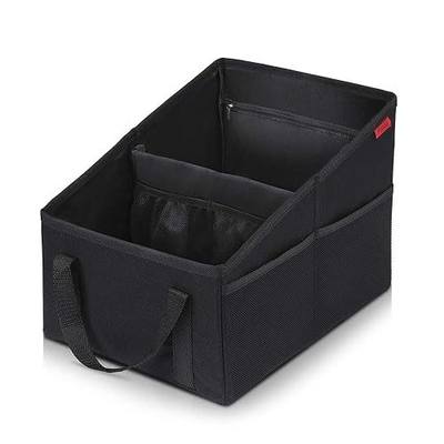 YOOFAN Car Seat Organizer - Passenger Seat Organizer, Collapsible Small Car Seat Storage Organizer for Console Front/Back, Automotive Backseat Organizer with Belt 4 Cup Holders for Kids Accessories