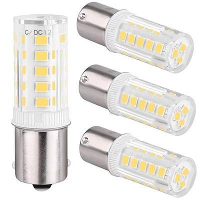 4PCS 1156 LED Bulb 12V 24V, BA15S LED Bulbs Bayonet Single Contact Base for Landscape RV Camper Interior Marine Boat Trailer Lights, Daylight White 6000K