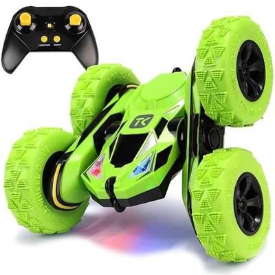 Threeking Remote Control Flip Stunt Car Double Sided Driving Toys Gifts | Durable RC Cars with Breathing Soft Lights for Boys Girls Ages 6-12