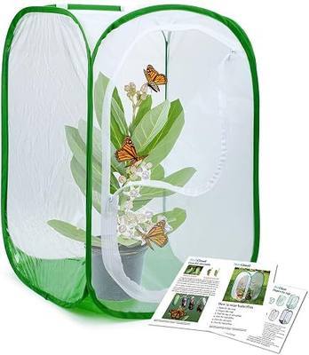 RESTCLOUD Professional Butterfly Habitat Insect Cage Caterpillar Enclosure Pop-up Polyester Bottom for Easier Clean