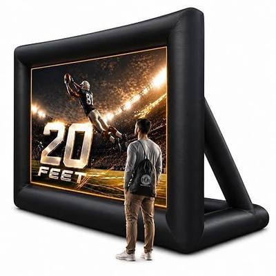 20 ft Outdoor Projector Screen - Supports Front and Rear Projection - Includes Inflation Fan, Tie-Downs and Storage Bag - Inflatable Projector Screen