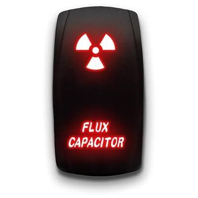 Flux Capacitor - Red - Laser Etched 5-Pin Double Pole Single Throw Flux Capacitor Maintained ON-Off DPST Toggle Switch 20A 12V