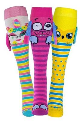 3 PACK Funny Wacky Animal 3D Socks for Girls | Unicorn, Owl, Cat, Dog | Age 9+