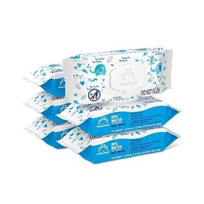 Amazon Brand - Mama Bear 99% Water Baby Wipes, Hypoallergenic, Fragrance Free,72 Count (Pack of 6)