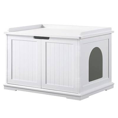 unipaws Cat Litter Box Enclosure Furniture, Hidden Litter Box Cover | Cat Washroom, Cabinet for Large Cat, Dog Proof Cat Litter Boxes, Hideaway Litter Box, Cat House