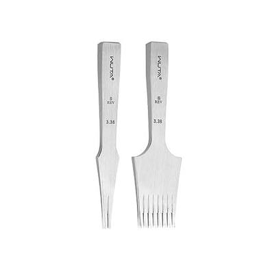 WUTA Leather Chisel All-Polished Die-Steel Puncher French Style Pricking Iron Sharp Leather Punching (Reverse, 3.38 mm 2 Teeth+8 Teeth)