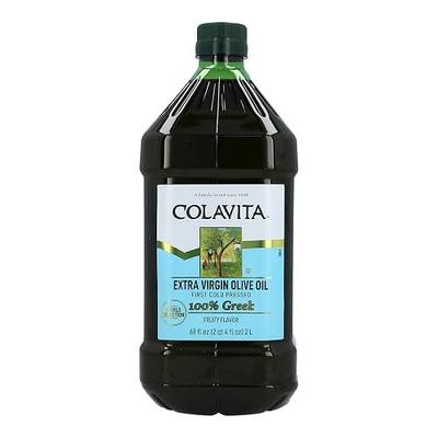 Colavita 100% Greek Extra Virgin Olive Oil, 2 Liter (68 fl oz) Plastic Jug, Cold Pressed Koroneiki & Kalamata Olives, Smooth Fruity Flavor, Cholesterol & Carb Free