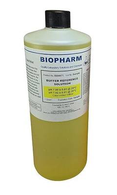 Biopharm pH 7.00 Buffer Solution, 1 Quart (950 mL). NIST Traceable. | Made in USA. COAs available. Listed Values at 25C. Color Coded. Calibration Reference Standards Compatible with All pH meters