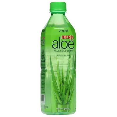 Iberia Aloe Vera Drink with Aloe Vera Pulp, Original, 16.9 fl oz (Pack of 24)